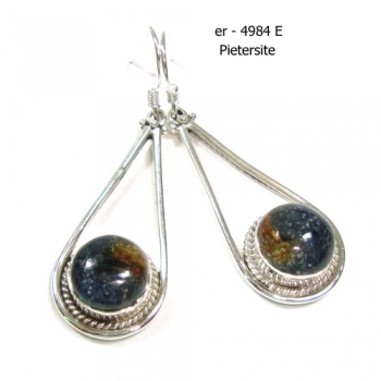 925 sterling silver pietersite dangle earrings